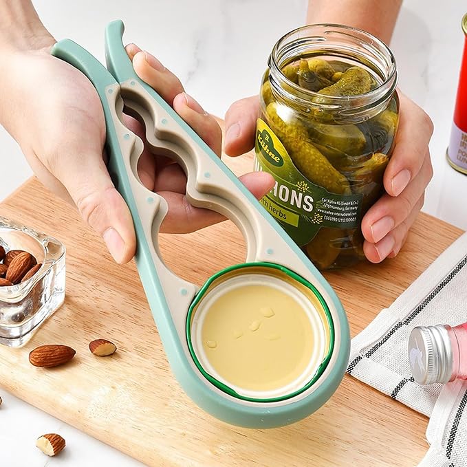 Bottle Opener for Arthritic Hand,Jar Opener for Old People, Children, Women, Those with Weak Hands,Multifunctional Kitchen Gadgets (A-Green)