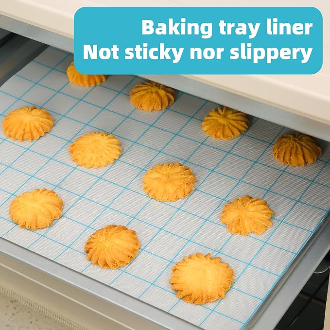 Silicone Baking Mat Roll 16IN*5FT Free Cutting, Non-Slip Pastry Mat, Non-Stick Reusable Air Fryer Liner, Oven Liners, Counter Mat, Freeze Dryer Mat, Easily Cut to Size Fit All Ovens Pans Tins Dishes