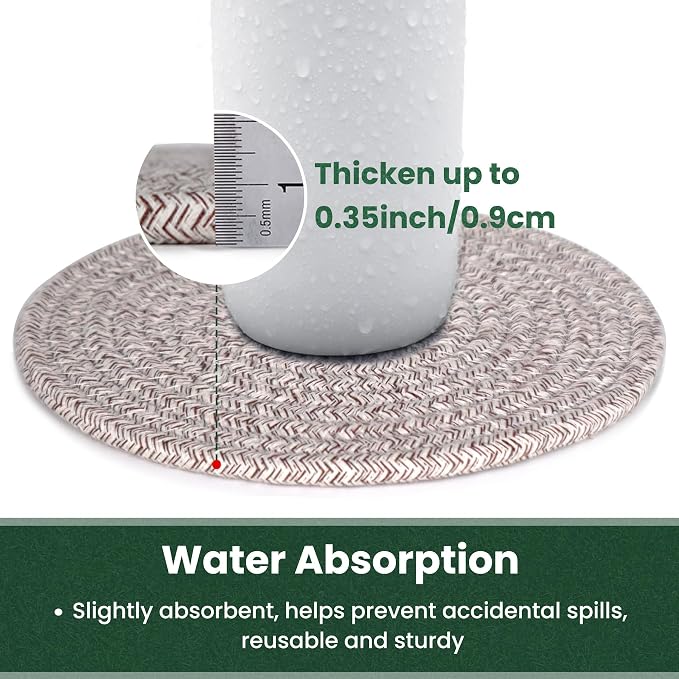 8 Inch Trivets for Hot Dishes, Hot Pots and Pans, Thick Heat Resistant Large Coaster for Kitchen, Hot Pads, Kitchen Essentials, Kitchen Decor for Table & Countertop with Storage Basket, 5 Pcs