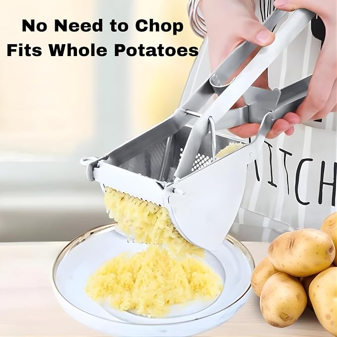 Heavy Duty Potato Ricer Stainless Steel, 23 Oz Large Capacity Press for Mashed Potatoes, Dishwasher Safe Hand Ricer for Smooth Lump-Free Mash, Vegetable Puree Maker for Baby Food