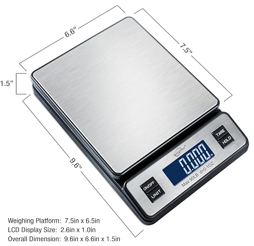 W-2809 90 LB X 0.1 OZ Durable Stainless Steel Digital Postal Scale, Shipping Scale With AC adapter, 1 Pack