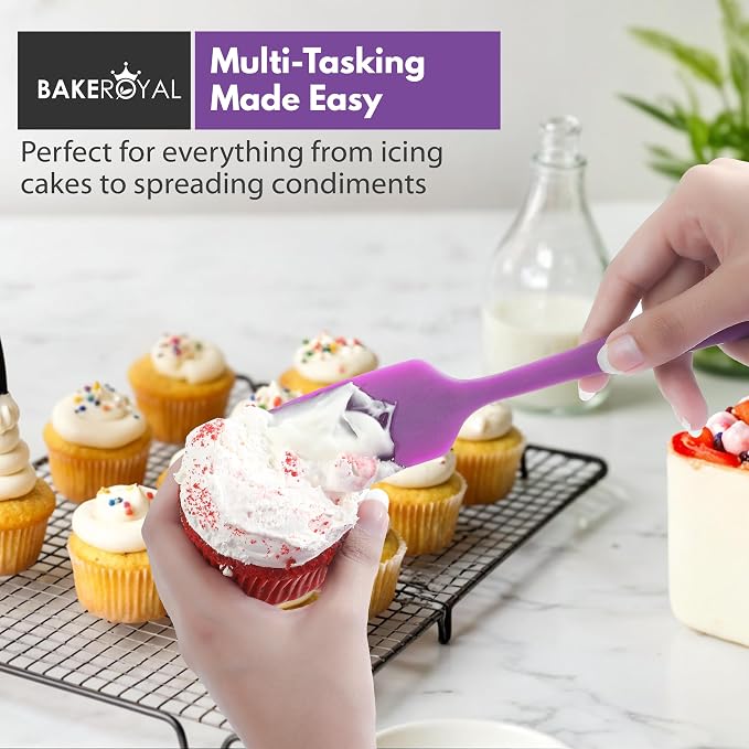 BakeRoyal Silicone Spatulas Set - Purple
