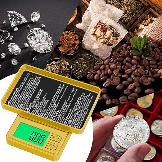 1000g Gram Scale, Diyife 0.01g Precision Pocket Scale with Backlit LCD | 7 Units, Protective Cover, Tare Function, Digital Jewelry Scale for Gold, Gem, Battery Included, Gold