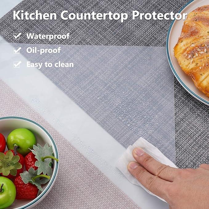 Extra Large Silicone Mats for Countertop, 28" by 20" Multipurpose Mat, Counter Table Protector, Desk Saver Pad, Placemat Nonstick Nonskid Heat-Resistant Pad, Semitransparent