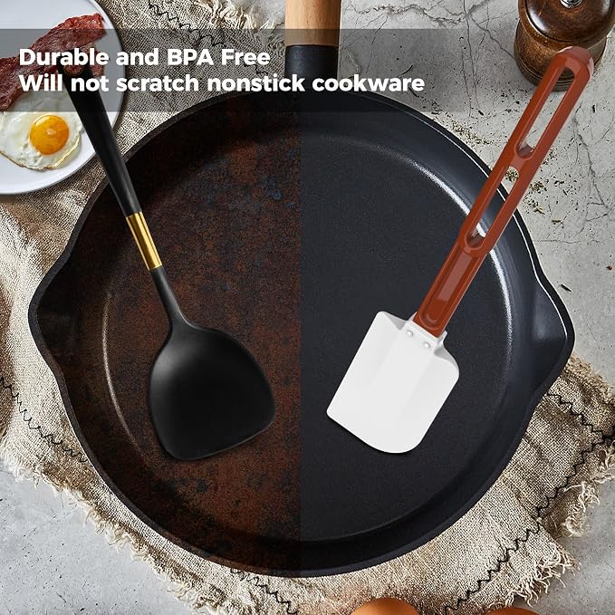 High Heat Resistant Silicone Spatulas, 13-1/2" Commercial Spatula 500°F Heat-Resistant Heavy Duty Spatula Non-Stick Scraper, Ideal for Baking/Cooking/Mixing, Commercial Dishwasher Safe
