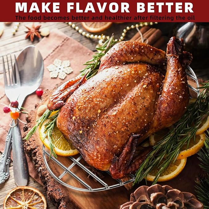 12.4" Roasting Rack,Stainless Steel Cooling Rack, Oven & Dishwasher Safe | Baking Rack for Turkey Chicken Roasting, Perfect for Thanksgiving Christmas Gift for Dad Mom Wife