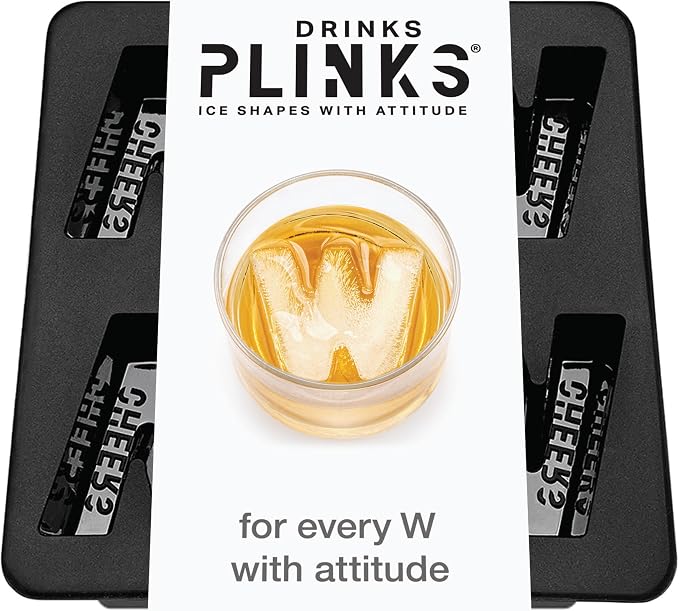 DRINKSPLINKS Custom Letter W Ice Cube Molds. Monogram Ice Cube Mold with Initials. Large Monogrammed Silicone Trays for Bourbon, Whiskey and Cocktails. Fun, Customized Gifts for Men and Women.