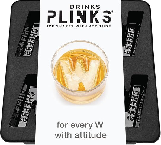 DRINKSPLINKS Custom Letter W Ice Cube Molds. Monogram Ice Cube Mold with Initials. Large Monogrammed Silicone Trays for Bourbon, Whiskey and Cocktails. Fun, Customized Gifts for Men and Women.