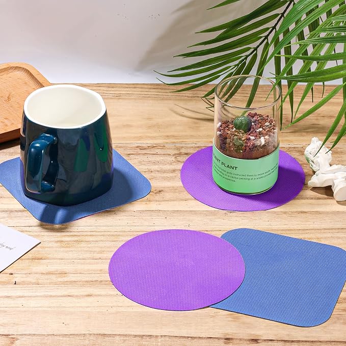 LUTER 4pcs Jar Opener Gripper Pad for Seniors with Weak Hands, Rubber | Multi-function Silicone Bottle Opener Lid Cap Rubber Gripper Pads Kitchen Coasters Gadgets, Blue, Purple