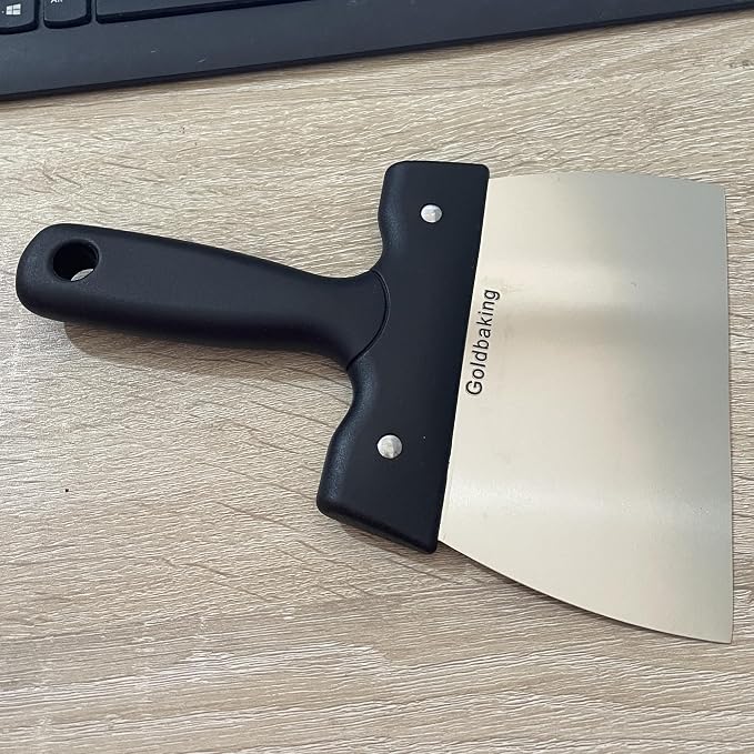 Goldbaking Coating Spatula for Chocolate Scraper Stainless Steel Dough Scraper (small)