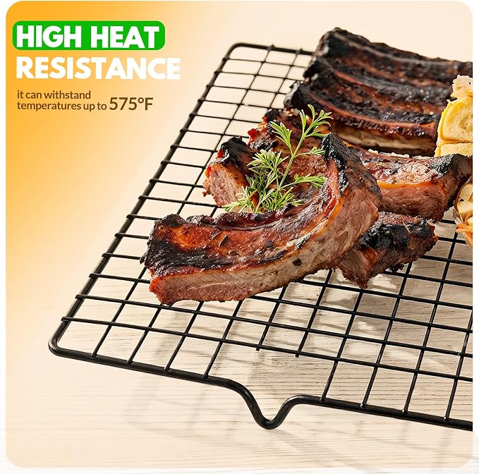 2 PCS Cooling Racks for Cooking and Baking, 14.8x10 Inches Stainless Steel Cooling Rack, Sheet Pan with Wire Rack for Baking Sheet, Bacon Rack Oven Safe Fits Jelly Roll Sheet Pan