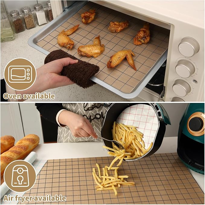 Silicone Baking Mat Roll 16IN*5FT Free Cutting, Non-Slip Pastry Mat, Non-Stick Reusable Air Fryer Liner, Oven Liners, Counter Mat, Freeze Dryer Mat, Easily Cut to Size Fit All Ovens Pans Tins Dishes