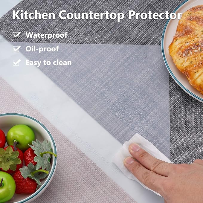 Silicone Mats for Kitchen Counter, Large Silicone Countertop Protector 25" by 17", Nonskid Heat Resistant Desk Saver Pad, Multipurpose Mat, Placemat, White