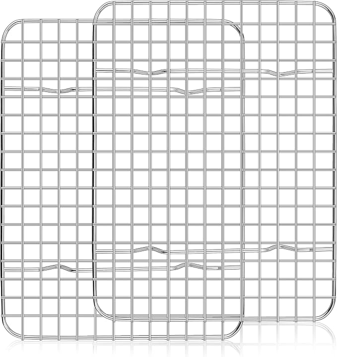 Homikit 12x9 Inch Stainless Steel Cooling Rack Set for Quarter Sheet Pan | 2 Pack Small Baking Racks for Cookie Bread Pizza, Toaster Oven Bacon Racks, Metal Grilling Grids, Rust Free, Dishwasher Safe