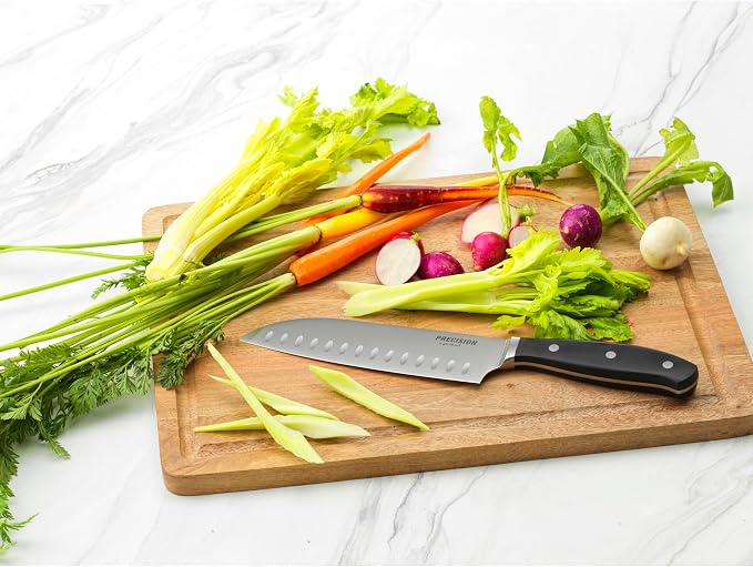GoodCook Precision Santoku Knife, 7-Inch, Black