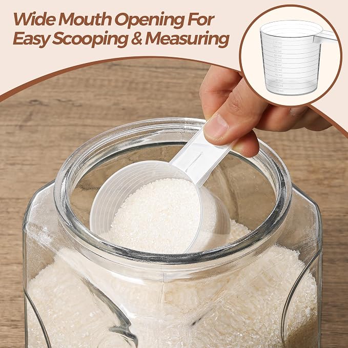 ComSaf Half Gallon Square Glass Pantry Jars with Lids 2 Pack Wide Mouth | Flour sugar rice, Cookies coffee snacks, Cereal organization, Kitchen storage, Cabinet organization, Sourdough pickling