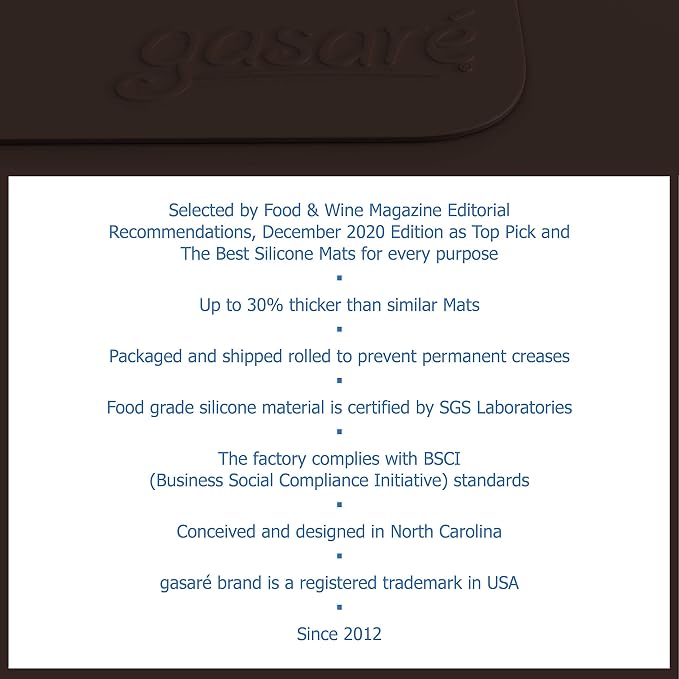GASARÉ, Set of 2, Extra Large, Thick, Silicone Mats for Kitchen Counter, Heat Resistant Mats, Countertop Protector, Non-Slip, Easy to Clean, 25 x 17 Inches x 1.4mm, Brown