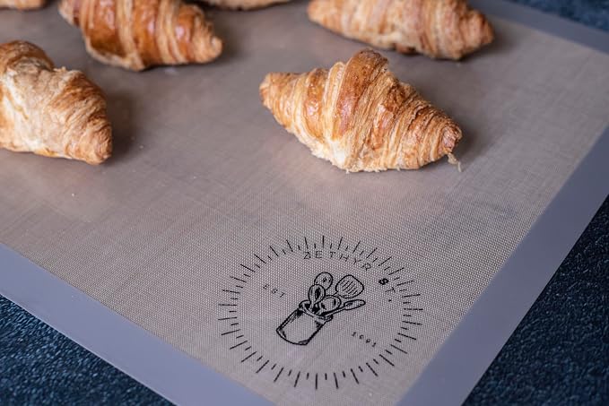 Silicone Baking Mats - 3/4 Size Cookie Sheets for Baking, Pack of 3, Gray | Oven Safe, Non-Stick Silicone Baking Sheet Liner, Perfect For Baking Macarons Cookies, Pastries & Cakes, 13.5 x 19.5 inches