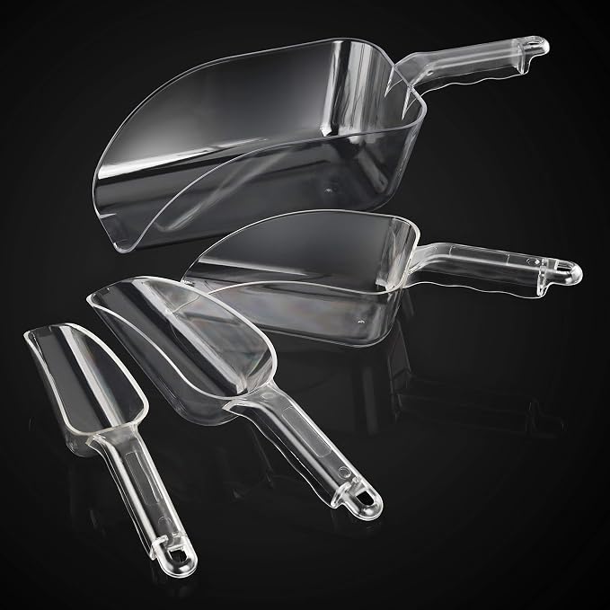 New Star Foodservice Commercial Grade Polycarbonate Plastic Utility Ice Scoop, Clear, 12 oz