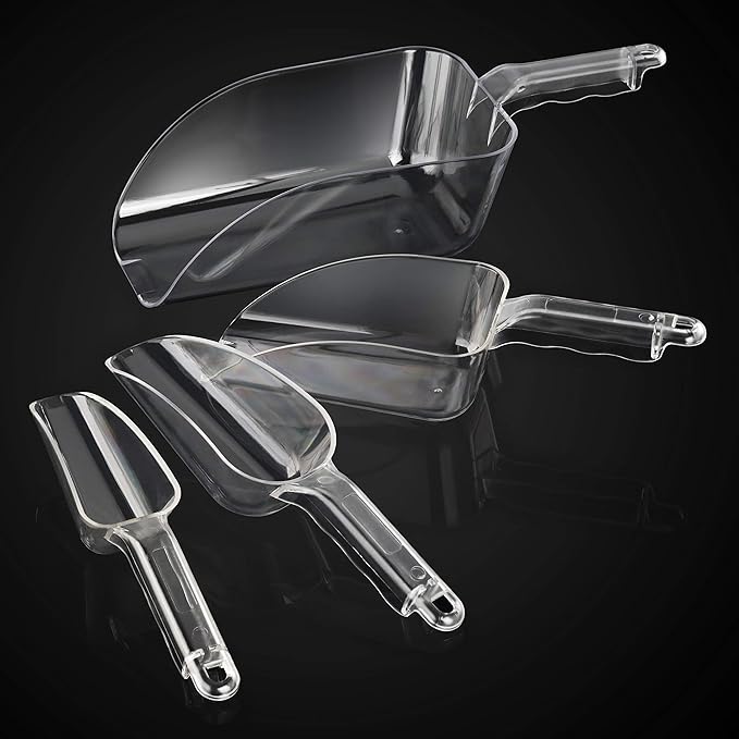 New Star Foodservice Commercial Grade Polycarbonate Plastic Utility Ice Scoop, Clear, 24 oz