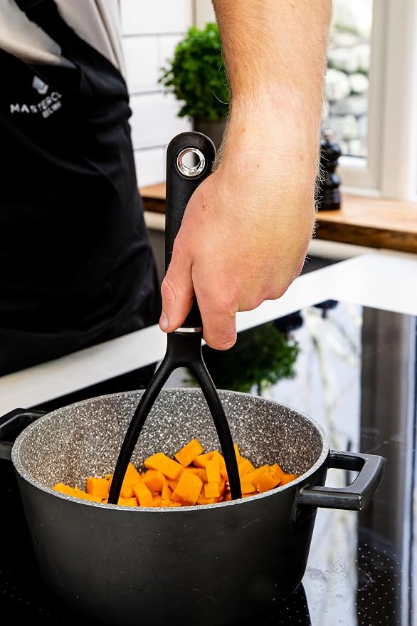 MasterClass Potato Masher with Soft Grip Handle, Non Stick Safe Nylon, 34 cm
