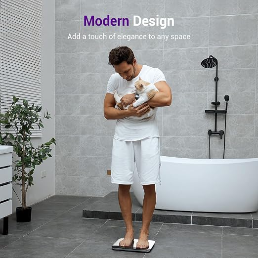 Scale for Body Weight, 450lb Digital Bathroom Scales for People | Highly Accurate Automatic Weighing Machine for Baby, Pet, Light Items, Large LED, Sturdy and Durable Base