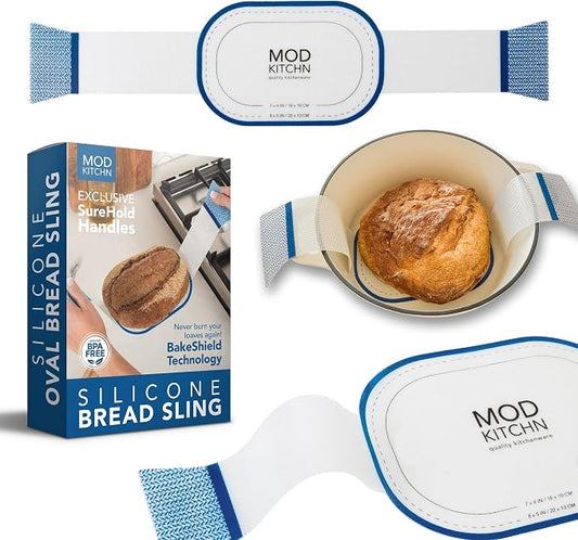 Small Oval Silicone Bread Sling for Dutch Ovens – High Heat Resistant, Non Stick Baking Mat - Ideal for Sourdough and Artisan Loaves