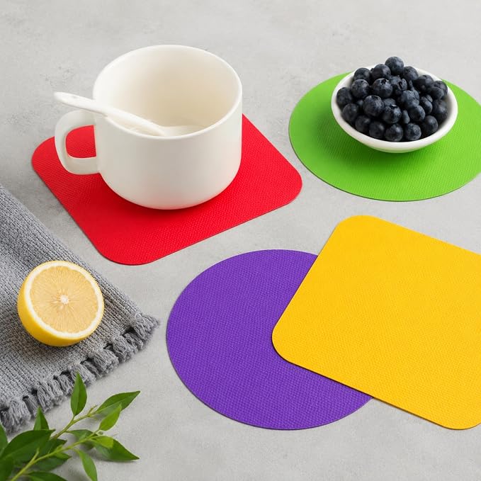 8 Pcs Rubber Jar Opener Gripper Pad - Non-Slip Jar Lid Opener for Easy Grip, Ideal for Opening Lids, Cans & Bottles (8)