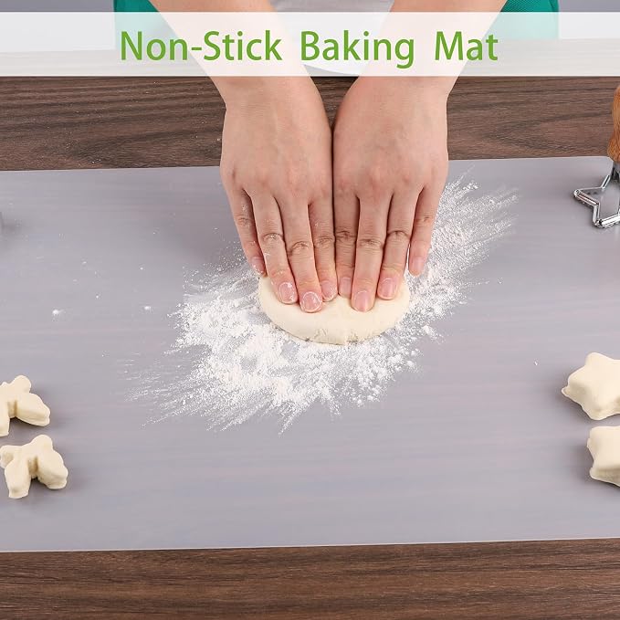 Clear Silicone Mat: 2-Pcs Heat Resistant Large Silicone Counter Mat | 13" x 18" (1mm) Translucent Silicone Baking Mat for Countertop Protector - Thin Grip Non-Slip Non-Stick Silicone Sheets