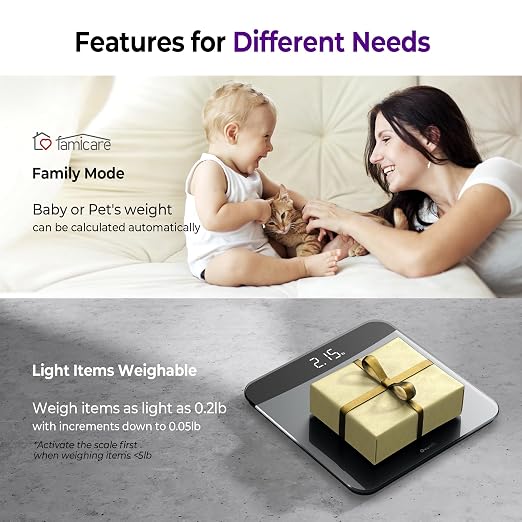 Bathroom Scales Digital Weight 450lb, Most Accurate to 0.05lb | Extra LED Display with Large Clear Numbers for Body Weighting, Baby, Pet, Elderly Home Use, Sturdy and Durable Base Machine
