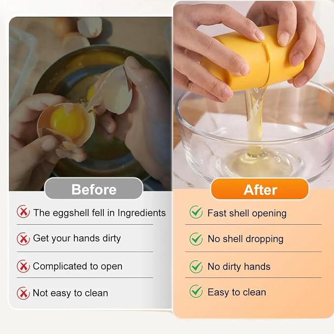 Egg Shell Opener for Raw Eggs – No Mess Egg Cracker Tool & Separator, Eggshell Topper Cutter for Easy Egg Opening, Perfect Egg Cracking Tool – Not for Hard-Boiled Eggs