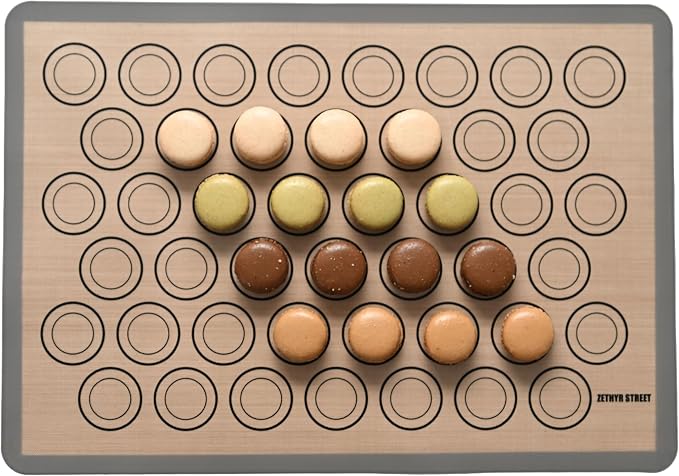 Macaron Baking Mat Silicone Non Stick, 3/4 Sheet Reusable Pack of 3 Gray | Non-Stick Macaron Mat for Easy Baking, Heat Resistant & Dishwasher Safe, Reusable & Eco-Friendly, For Cookies & More, 13x19”