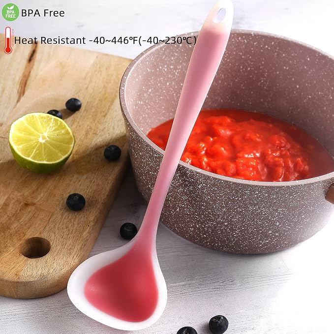 Silicone Small Silicone Ladles, Mini Gravy Ladles, Heat-resistant Sauce ladles for serving or cooking, BPA Free (6)