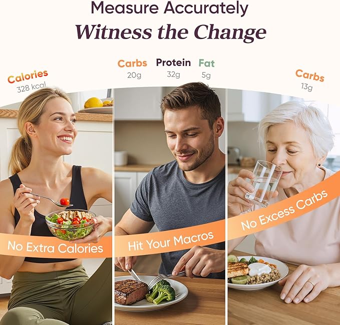 Cosori Smart Food Scale with Nutritional Calculator, USB Rechargeable, 11lb | AI Food Scan, Barcode Scan, 50 Food Preload, Free APP with 19 Nutrients, Calorie & Macro Tracking for Weight Loss