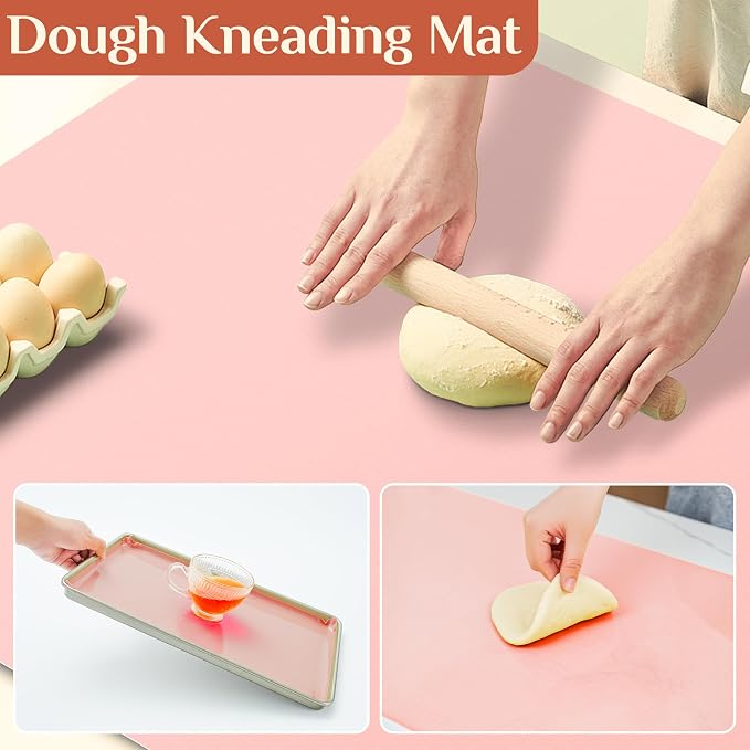 GTJ Silicone Baking Mat Roll, Reusable Baking Sheet Liners, 16 in x 10 ft | Free Cut to Size, Food-Grade, Non-Stick, Non-Slip, For Dough, Pastry, Air Fryer, Freeze Dryer, Oven Pan, Kitchen Counter