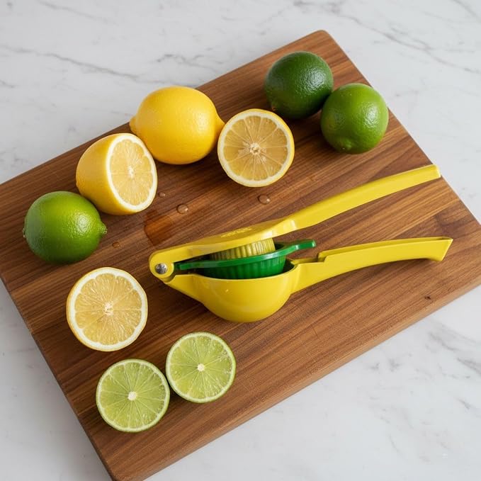 NAZANIN Dual-Bowl Lemon Squeezer - Heavy Duty Aluminum Citrus Juicer & Lime Press - Professional Manual Hand Juicer for Cocktails, Margaritas, Salads - Ergonomic Design, Dishwasher Safe Kitchen Tool
