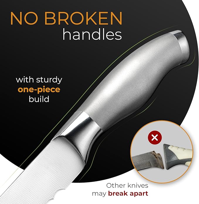 Orblue Serrated Bread Knife with 10-inch Upgraded Stainless Steel Razor Sharp Wavy Edge Width - Bread Cutter Ideal for Slicing Homemade Bagels and Cake
