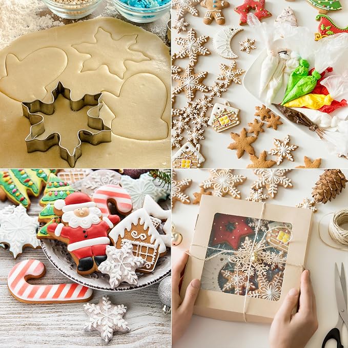 MrCookie 4" Large Christmas Cookie Cutters Set | Thickened Stainless Steel