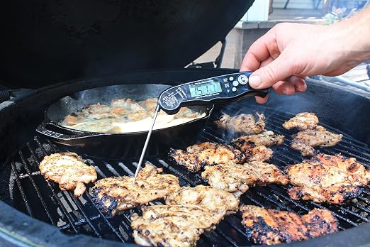 Bearded Butchers Instant Read Digital Meat Thermometer – Accurate Cooking Thermometer for Beef, Chicken, Pork, Fish, Safe Internal Temperature Chart, Magnetic Back, Fahrenheit & Celsius Settings