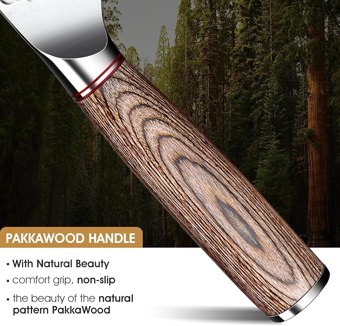 Huusk Japanese Sourdough Bread Knife - 10" Sharp Bread Slicing Knife for Homemade Cake Toast Bagel, Stainless Serrated Long Knives for Fruit Vegetable Watermelon, Gift Idea for Men Women Baking Lover
