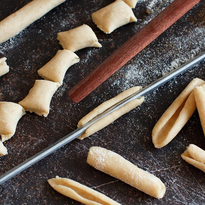 Baderke 7 Pcs Italian Rolling Pins Set Wood and Stainless Steel Pasta Rolling Pin Dough Pasta Roller for Making Wontons, Dumplings, Pastas, Ramen, Udon Noodles, Flat Bread, Tortillas