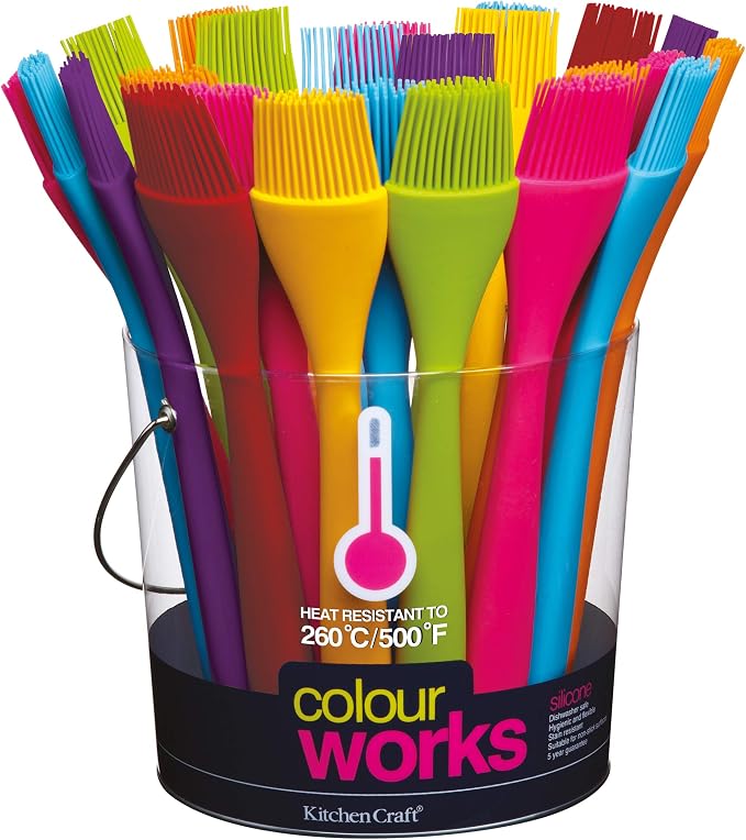 Colourworks KitchenCraft Silicone Basting/Pastry Brush, Blue, 26 cm