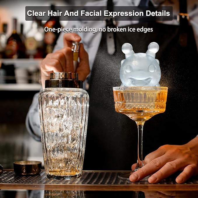 3D Bee Ice Cube Silicone Molds Tray for Whiskey, Cocktail, Drink, Bar; Rich Details. Fun Animal Mold for DIY Craft Taba Squishy Chocolate Soap Candle Resin Gift for Women Girls Boys; 2 Pack