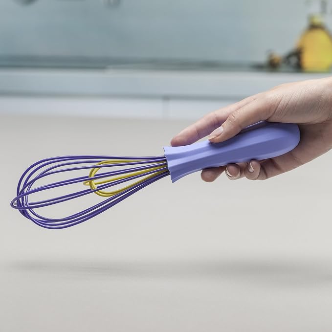 Zeal Stick Non-Scratch Double Headed Balloon Whisk, Silicone, Purple, 26 cm