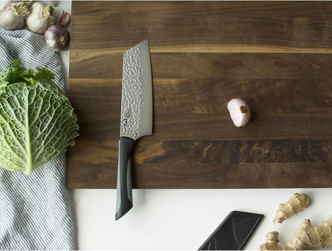 Kai Luna Asian Utility Knife 6.5", Narrow, Straight-Bladed Kitchen Knife Perfect for Precise Cuts, Ideal for Preparing Stir Fry, Hand-Sharpened Japanese Knife