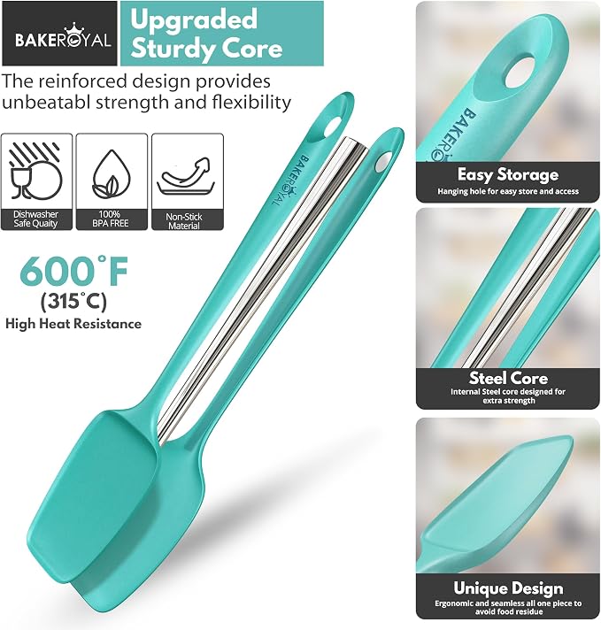 BakeRoyal Silicone Spatulas Set - Aqua