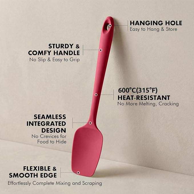 2 Pieces Silicone Spatula Set: Ironberry 600ºF Heat Resistant Food Grade Cooking & Baking Utensils, Kitchen Flexible Nonstick Rubber Scraper for Scraping, Mixing, Scrambling, Flipping (Multicolor 1)