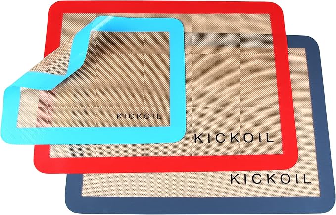 Silicone Baking Mats Set of 3, Non-Stick Reusable BPA-Free Oven Liners,100% Food-Grade Silicone Baking Sheets for Cookies, Macarons, Bread and Pastry,16.5'' x 11.6''(2 Half)&11.6' x 8,5''(1 Quarter)