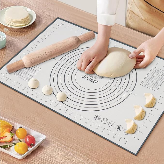 3 PCS Silicone Baking Mat Set, Silicone Bread Sling for Dutch Oven, Reusable Sourdough Bread Baking Supplies, Non-Stick and Easy Clean, with Long Handles