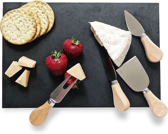 Jean-Patrique Cheese Knives - Set of 4, Includes Serving Fork, Parmesan, Hard and Soft Cheese Knife - From